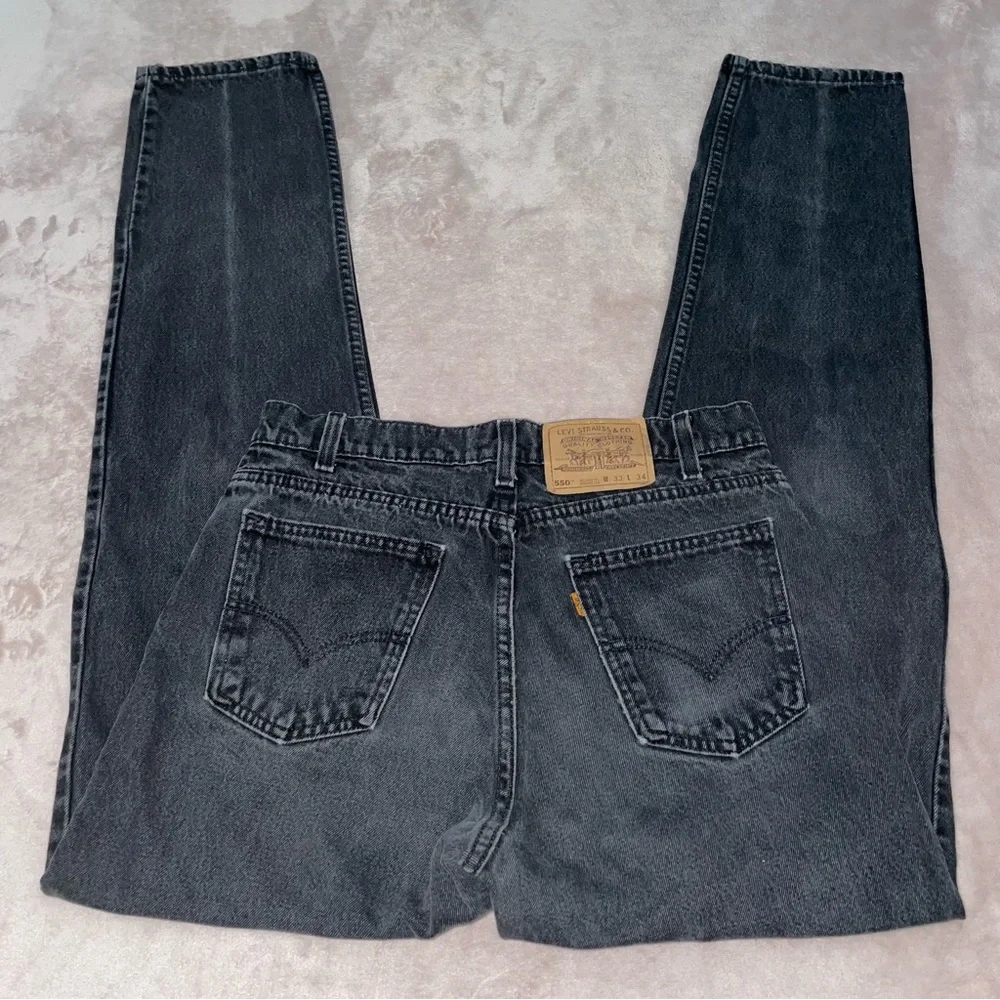Y2K -1996-Vintage Levi’s 550 relaxed fit tapered leg orange tag Jean W33/L33/1/2 - Picture 3 of 13